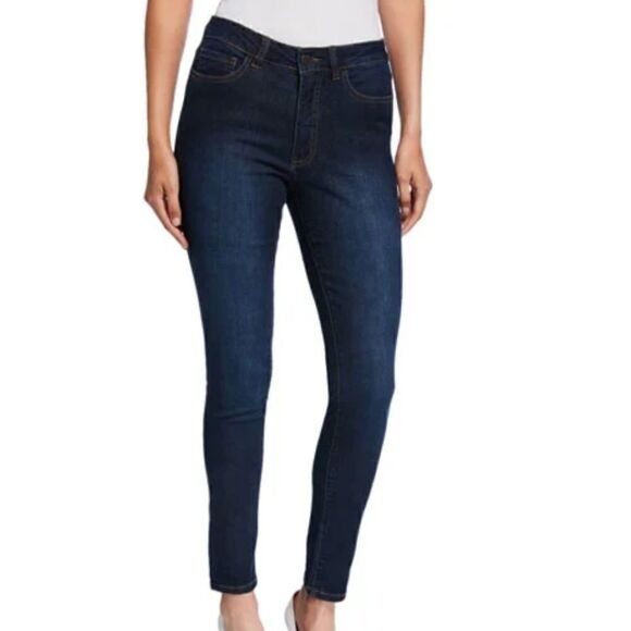 Halston Dark Wash Mid Rise Skinny fit jeans - Picture 1 of 8